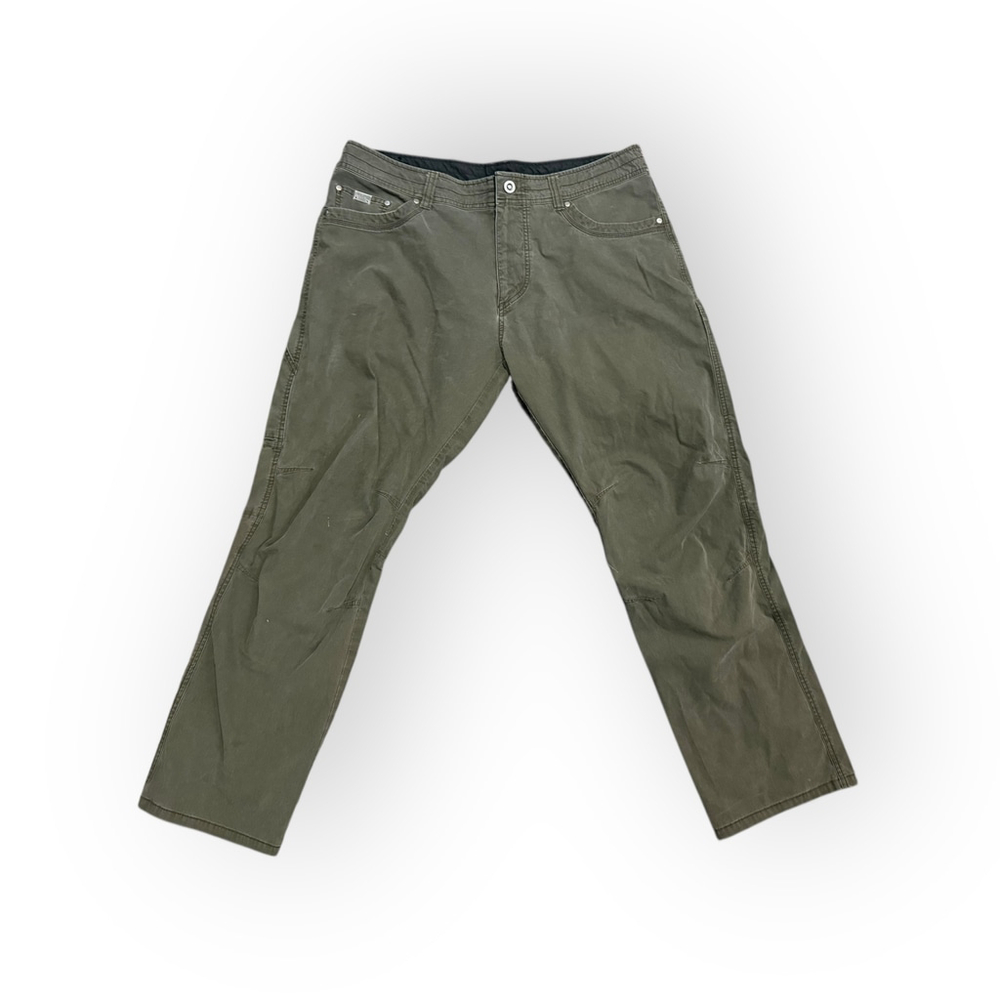 KÜHL REVOLVR Mens Pants 38x32 Olive Green Vintage Patina Dye Stretch Hiking